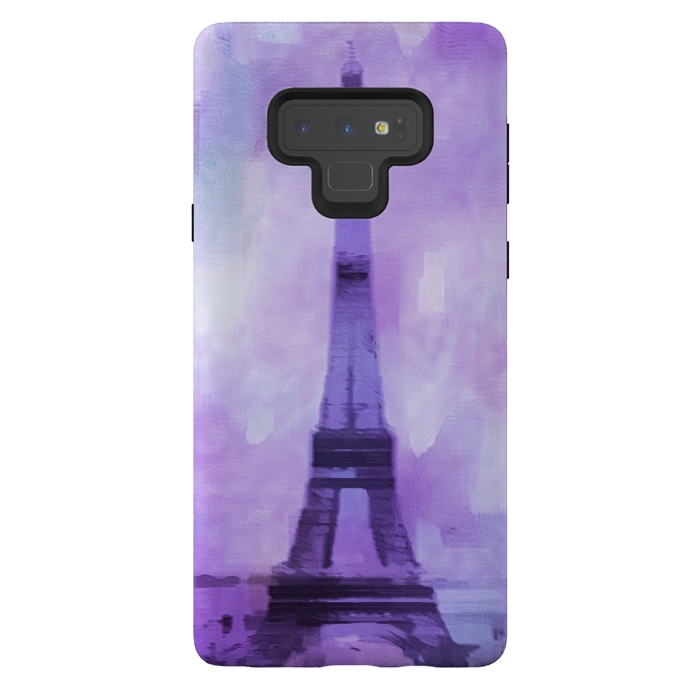 Galaxy Note 9 StrongFit Purple Paris Watercolor  by Andrea Haase