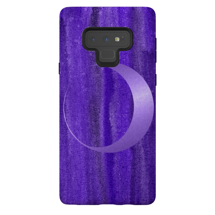 Galaxy Note 9 StrongFit Shiny Purple Half Moon  by Andrea Haase