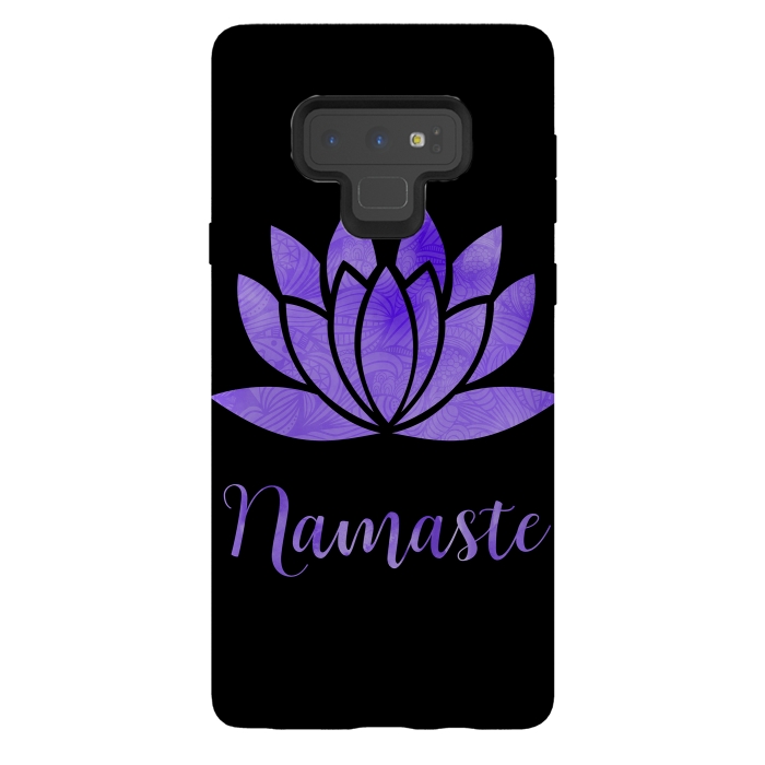 Galaxy Note 9 StrongFit Namaste Lotus Flower by Andrea Haase