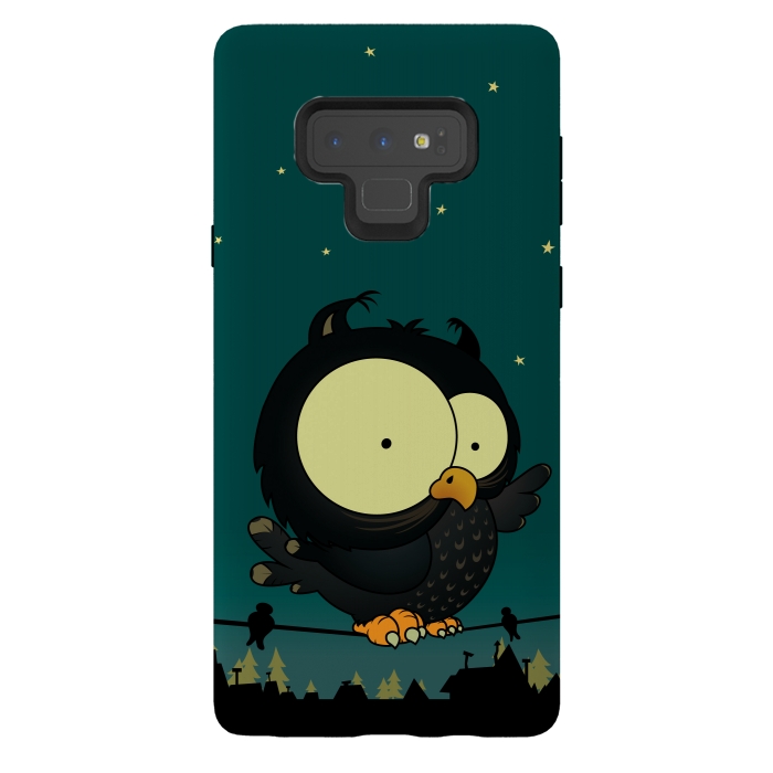 Galaxy Note 9 StrongFit Little Owl by Mangulica