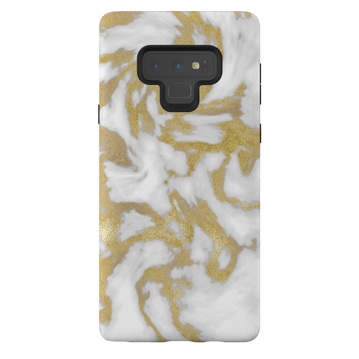 Galaxy Note 9 StrongFit White Gold Faux Marble by Andrea Haase