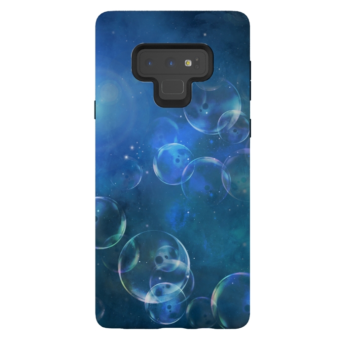 Galaxy Note 9 StrongFit Surreal Blue Bubbles by Andrea Haase