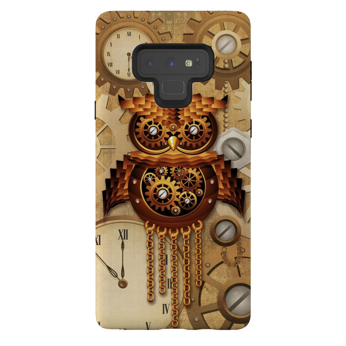 Galaxy Note 9 StrongFit Owl Steampunk Vintage Style by BluedarkArt