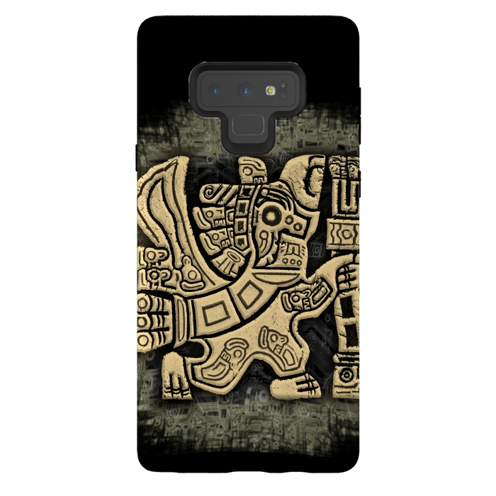 Galaxy Note 9 StrongFit Aztec Eagle Warrior by BluedarkArt