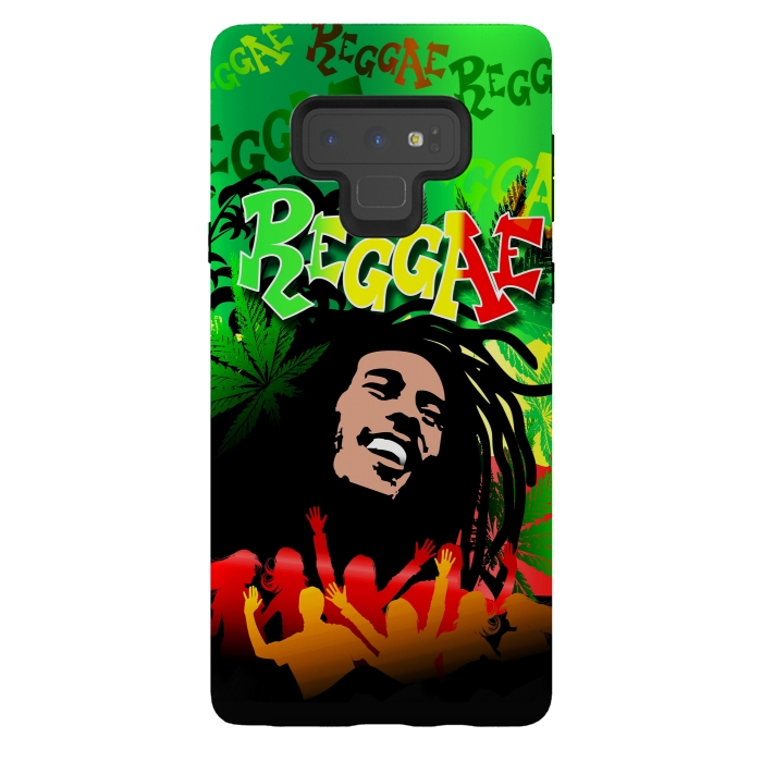 Galaxy Note 9 StrongFit Reggae RastaMan Music Colors Fun and Marijuana by BluedarkArt