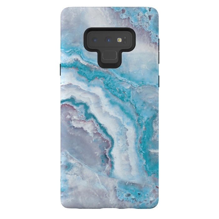 Galaxy Note 9 StrongFit Teal Veined Agate by  Utart