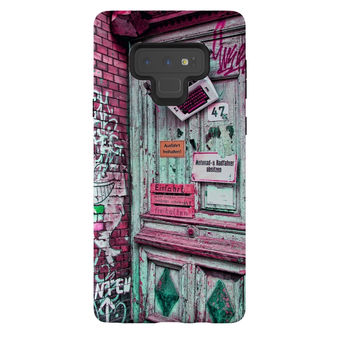 Galaxy Note 9 StrongFit Urban Grunge Door by Andrea Haase