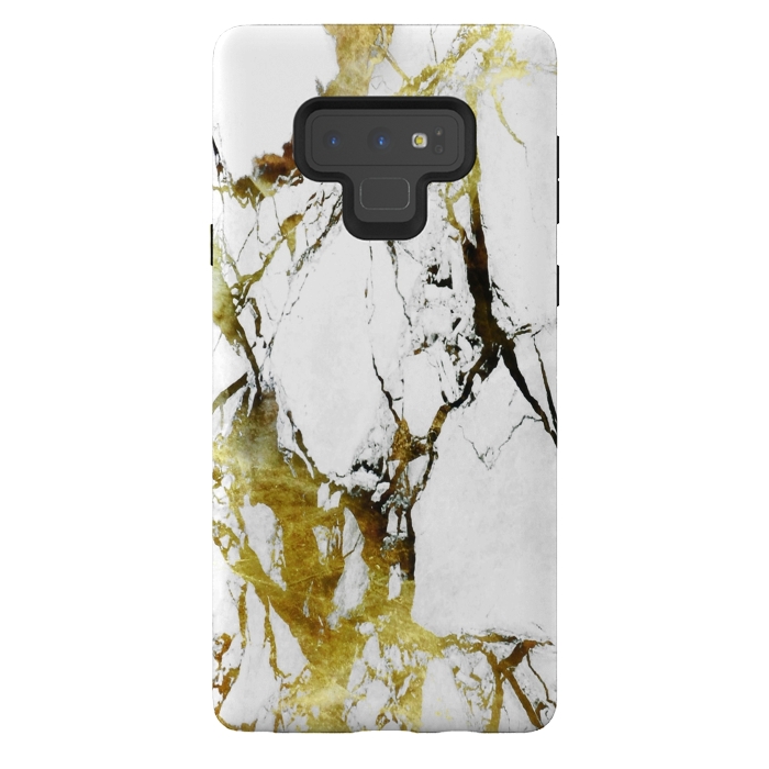 Galaxy Note 9 StrongFit Gold-White Marble Impress by ''CVogiatzi.