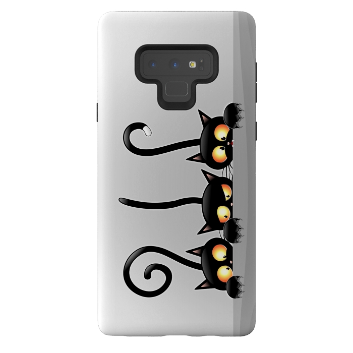 Galaxy Note 9 StrongFit Three Naughty Playful Kitties by BluedarkArt