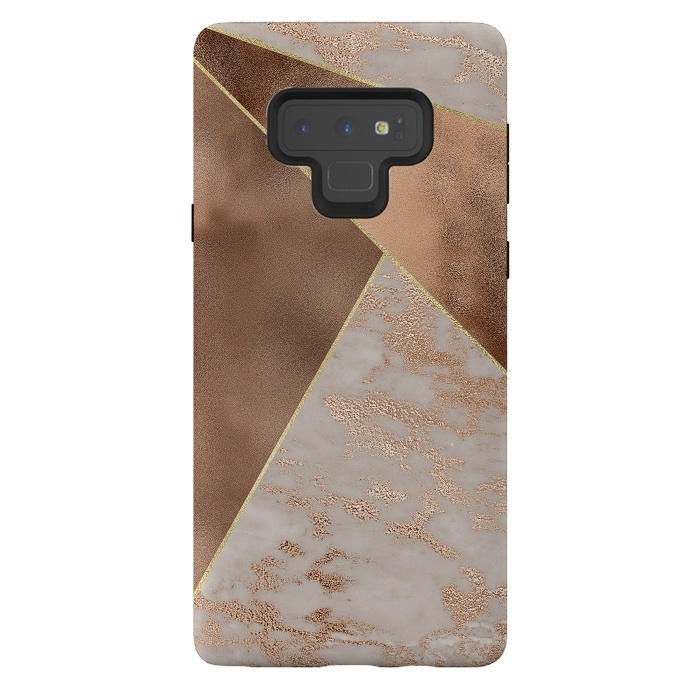 Galaxy Note 9 StrongFit Modern minimalistic Copper Marble Triangles  by  Utart