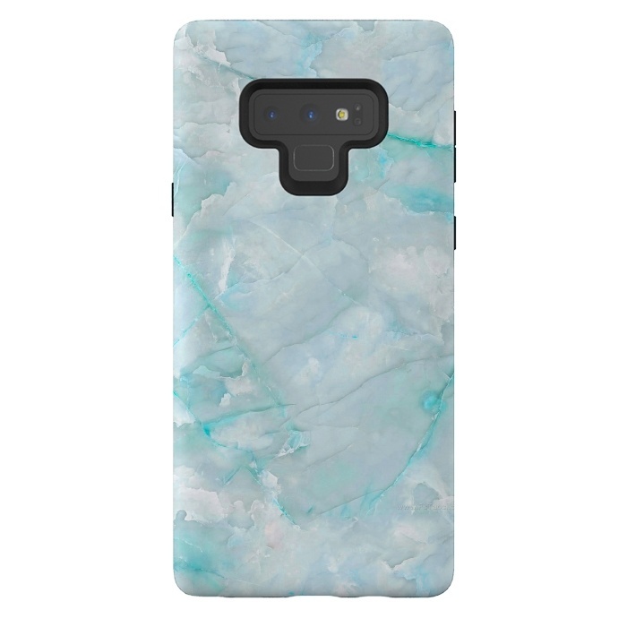 Galaxy Note 9 StrongFit Light Blue Veined Agate by  Utart