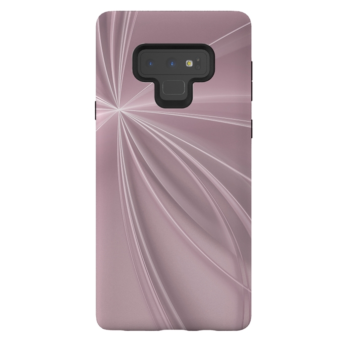 Galaxy Note 9 StrongFit Fractal Light Rays Soft Pink by Andrea Haase