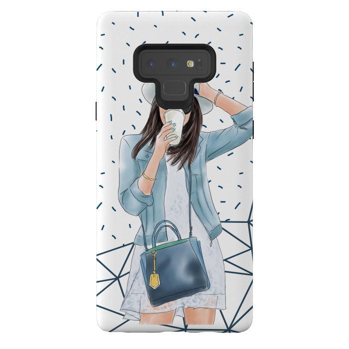 Galaxy Note 9 StrongFit Trendy City Fashion Girl by DaDo ART