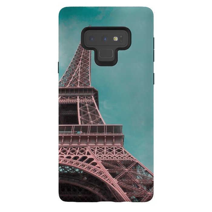 Galaxy Note 9 StrongFit Pink Paris Eiffeltower by Andrea Haase