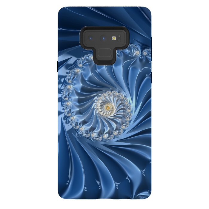 Galaxy Note 9 StrongFit Glamorous Blue Fractal by Andrea Haase