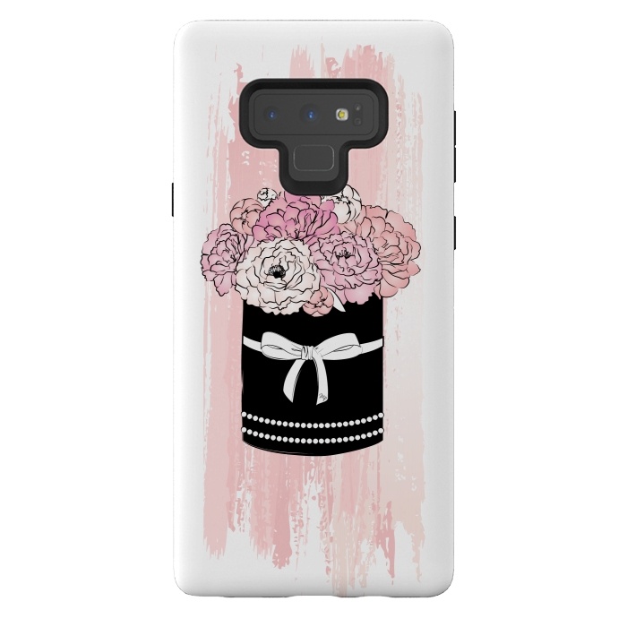Galaxy Note 9 StrongFit Flower Box with pink Peonies by Martina