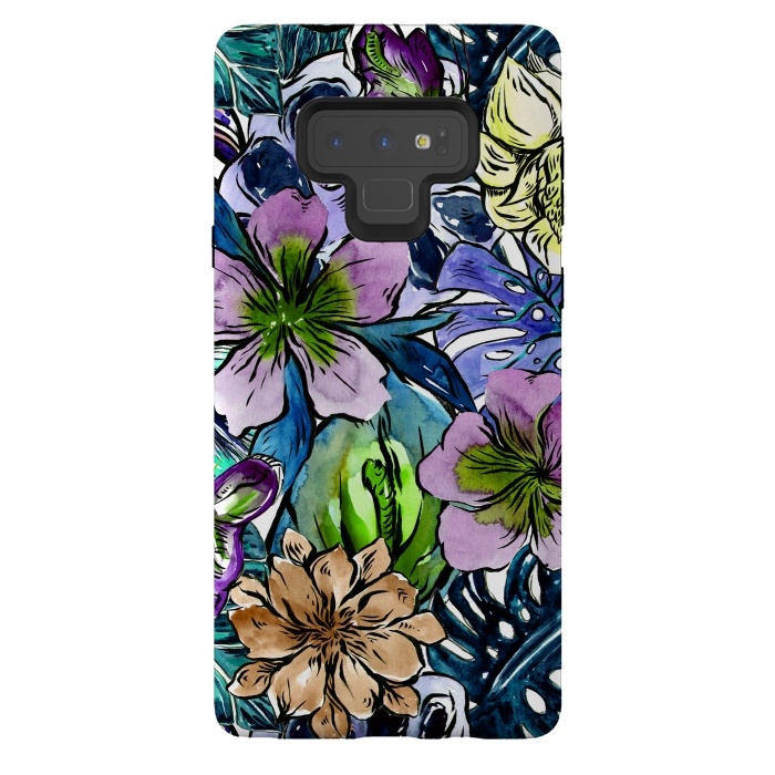 Galaxy Note 9 StrongFit Purple Aloha Hibiscus Tropical Flower Pattern by  Utart
