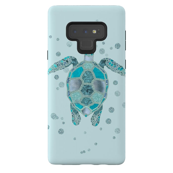 Galaxy Note 9 StrongFit Underwater Glamour Turtle by Andrea Haase