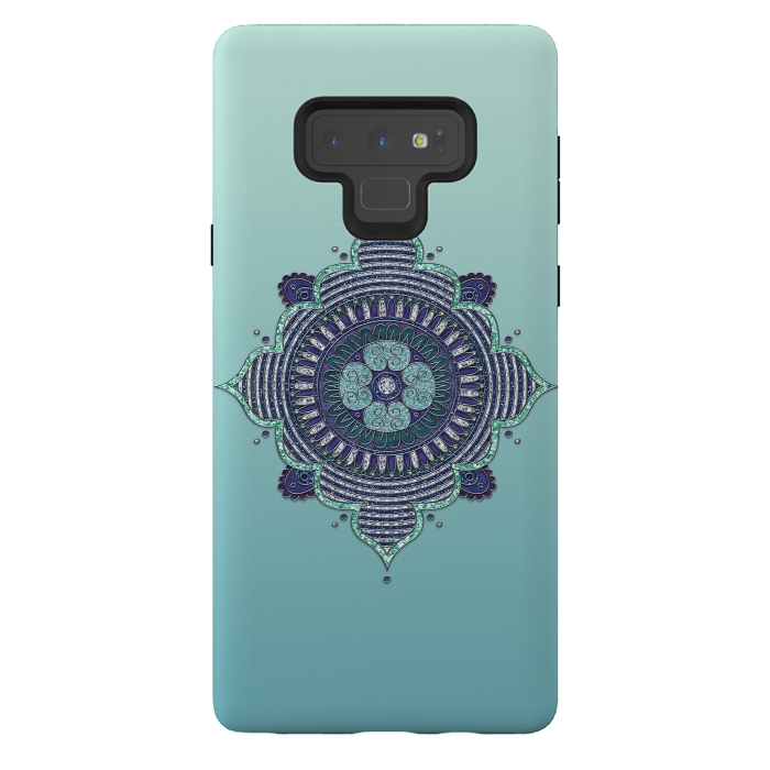 Galaxy Note 9 StrongFit Precious Turquoise Mandala Ornament by Andrea Haase