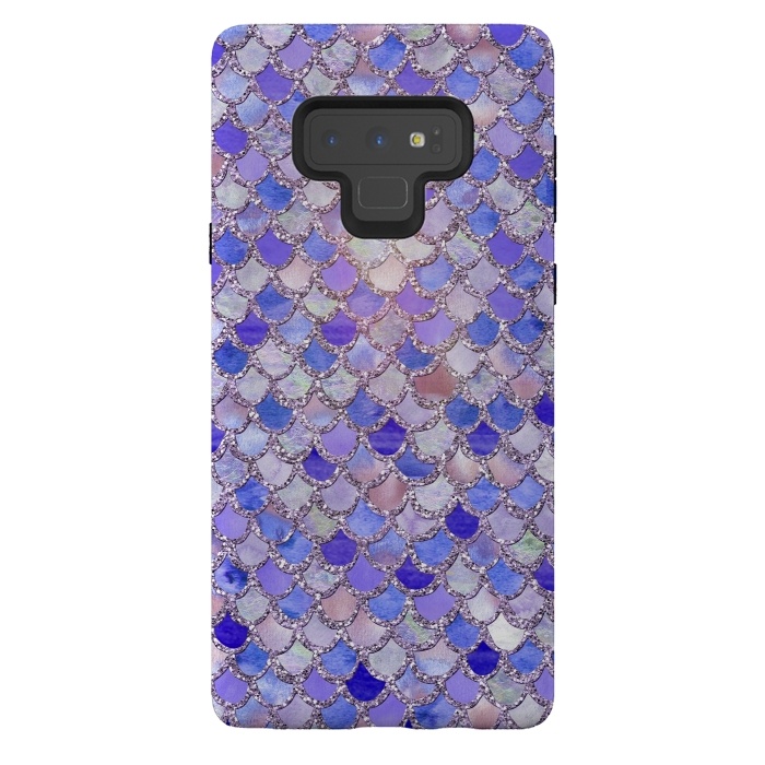 Galaxy Note 9 StrongFit Purple hand drawn mermaid scales by  Utart
