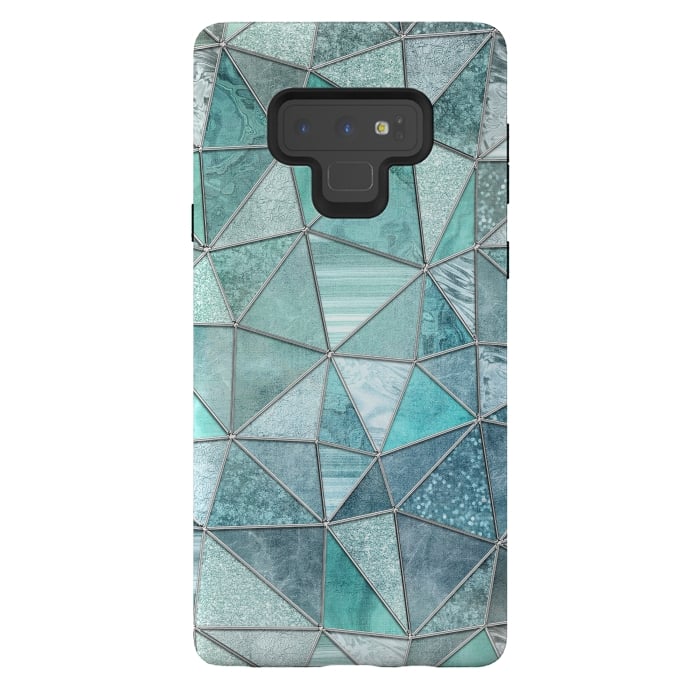 Galaxy Note 9 StrongFit Stained Glass Glamour Teal And Turquoise by Andrea Haase