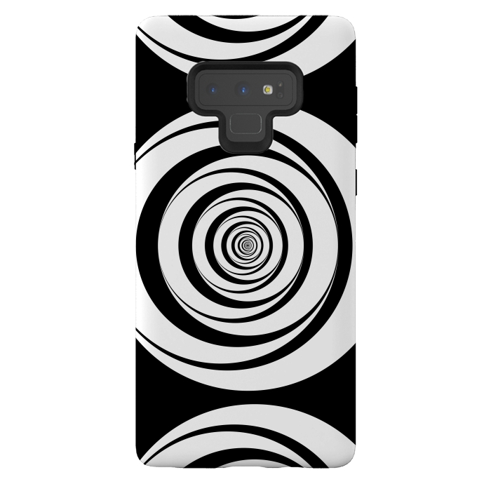 Galaxy Note 9 StrongFit Concentric Circles Pop-Art Black White 2 by Andrea Haase