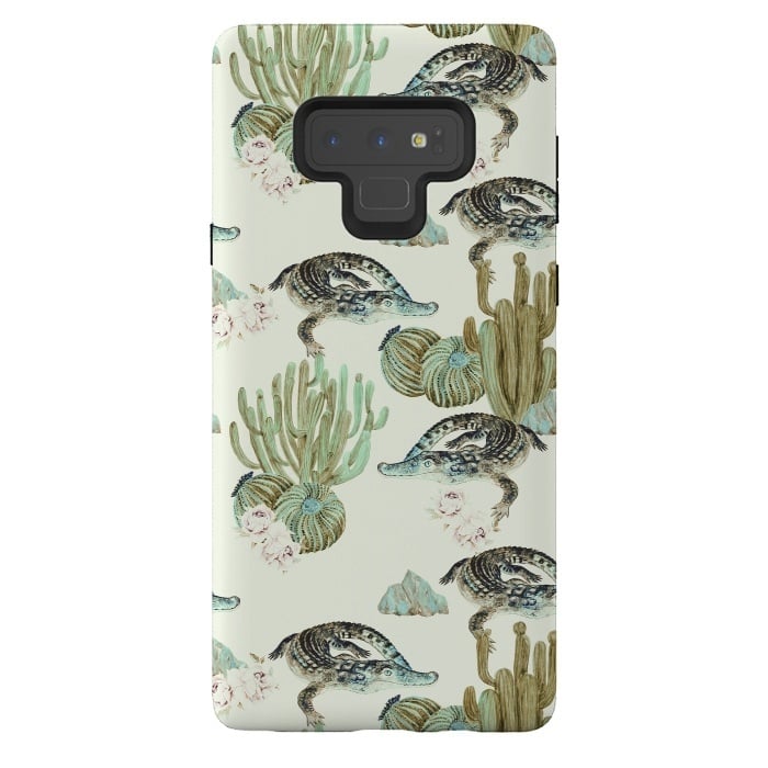 Galaxy Note 9 StrongFit Crocodile pattern on the cactus by Mmartabc