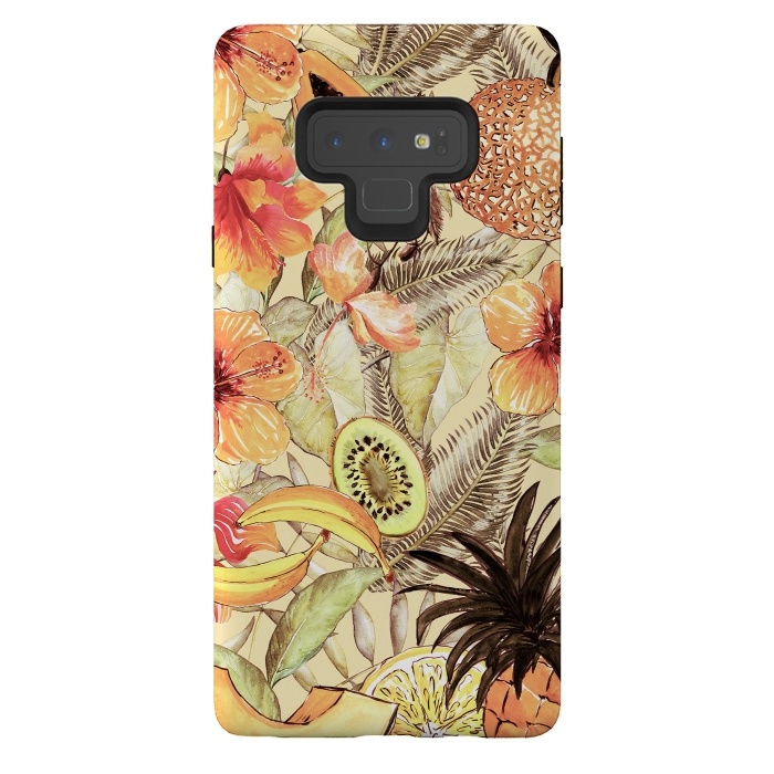 Galaxy Note 9 StrongFit Aloha Retro Fruit and Flower Jungle by  Utart