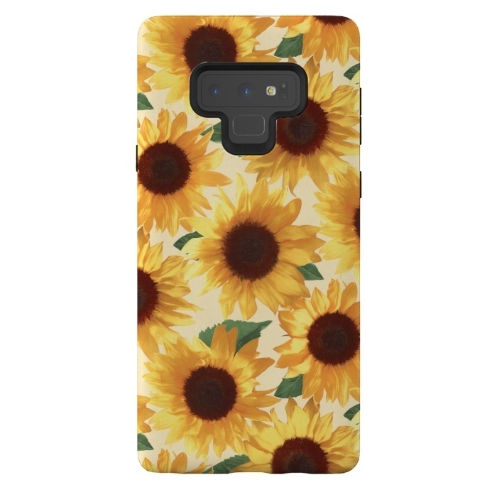 Galaxy Note 9 StrongFit Happy Yellow Sunflowers by Micklyn Le Feuvre