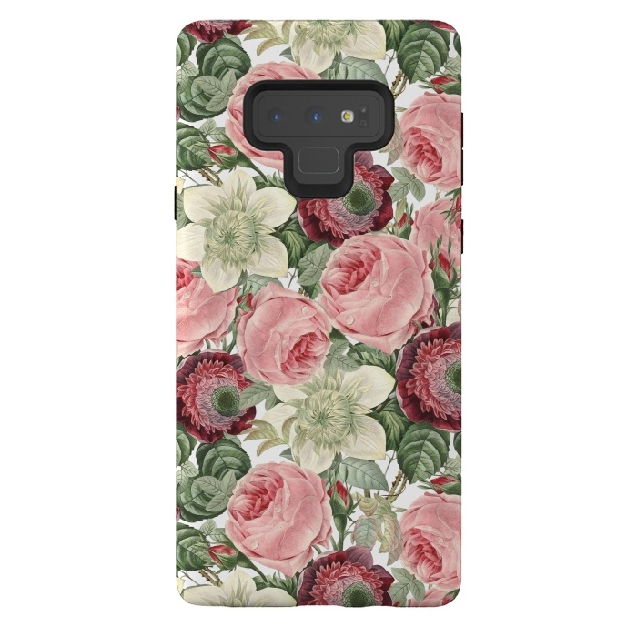 Galaxy Note 9 StrongFit Pastel Vintage Roses Pattern by  Utart