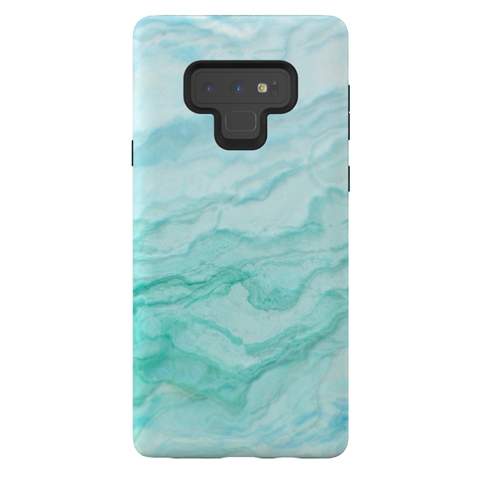 Galaxy Note 9 StrongFit Teal and Turquoise Marble Ink by  Utart