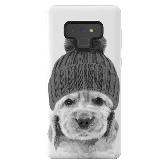 Galaxy Note 9 StrongFit Black and White Cocker Spaniel by Alemi