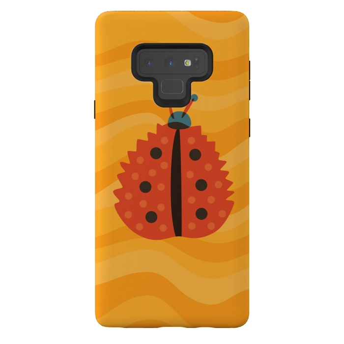 Galaxy Note 9 StrongFit Orange Ladybug With Autumn Leaf Disguise by Boriana Giormova