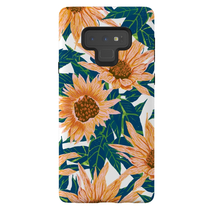 Galaxy Note 9 StrongFit Blush Sunflowers by Uma Prabhakar Gokhale