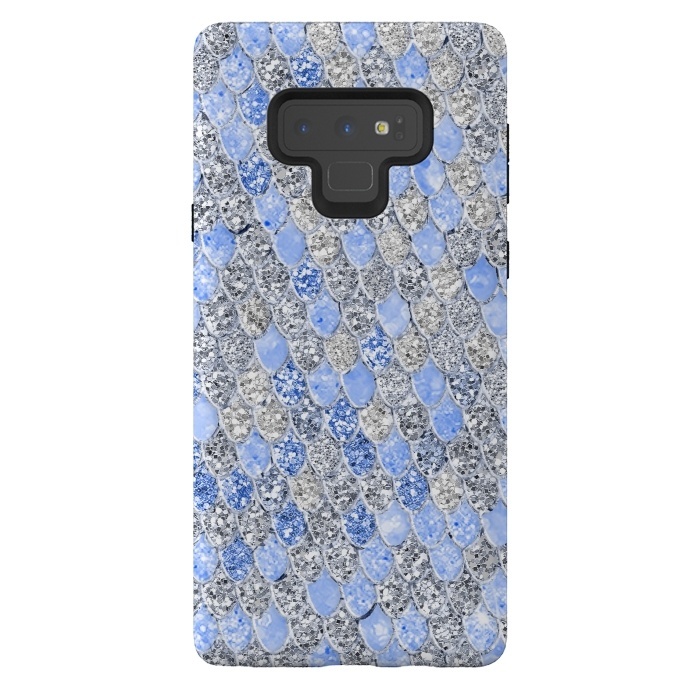 Galaxy Note 9 StrongFit Blue and Silver Sparkling Mermaid Scales by  Utart