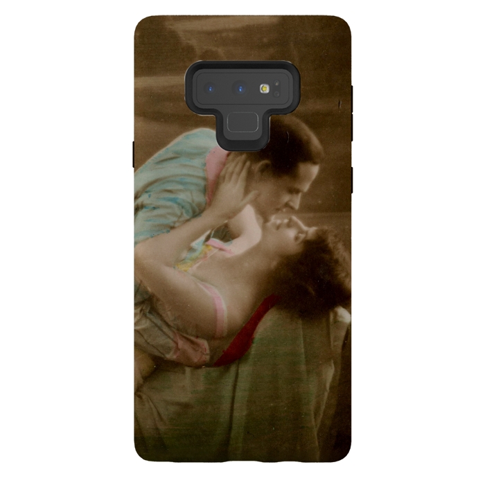 Galaxy Note 9 StrongFit Old Postcard Kissing Couple by Andrea Haase