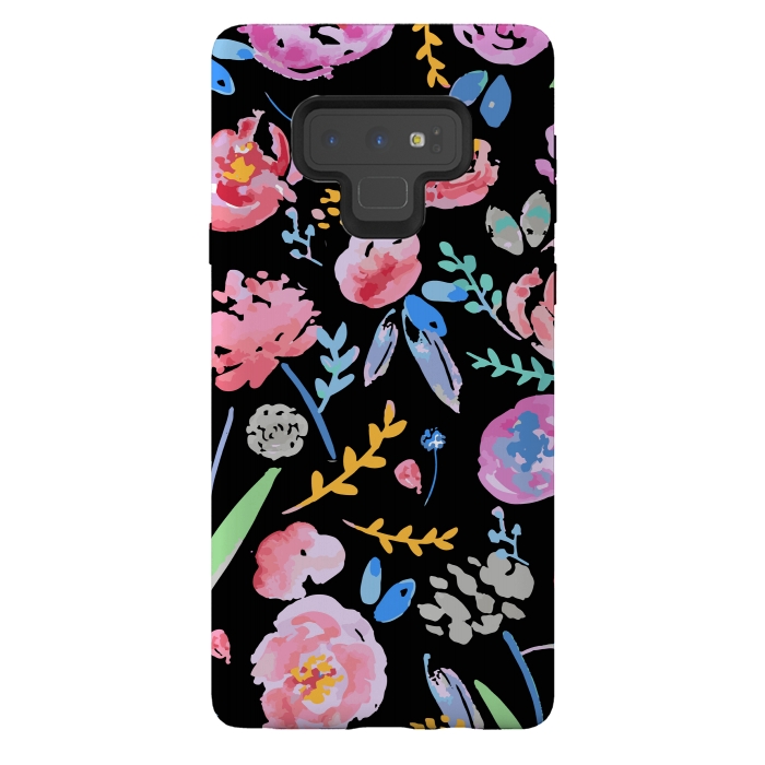 Galaxy Note 9 StrongFit Watercolor Florals by MUKTA LATA BARUA