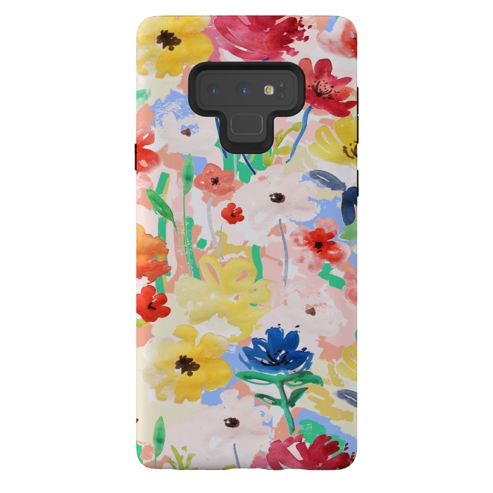 Galaxy Note 9 StrongFit Watercolor Florals 002 by MUKTA LATA BARUA