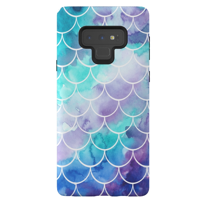 Galaxy Note 9 StrongFit Pastel Clouds Mermaids Tail by Becky Starsmore