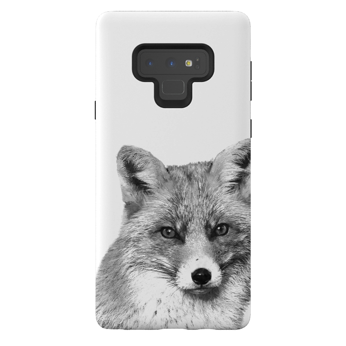 Galaxy Note 9 StrongFit Black and White Fox by Alemi