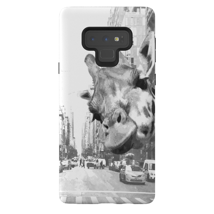 Galaxy Note 9 StrongFit Black and White Selfie Giraffe in NYC by Alemi