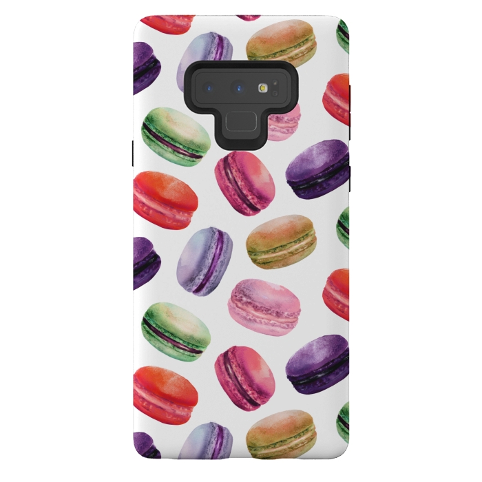 Galaxy Note 9 StrongFit Macaroon Dance on White by DaDo ART