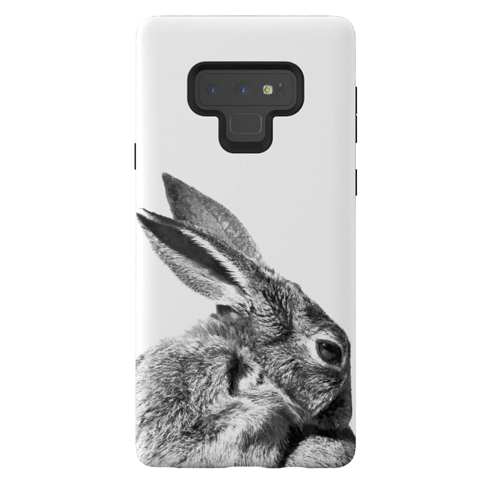 Galaxy Note 9 StrongFit Black and White Rabbit by Alemi
