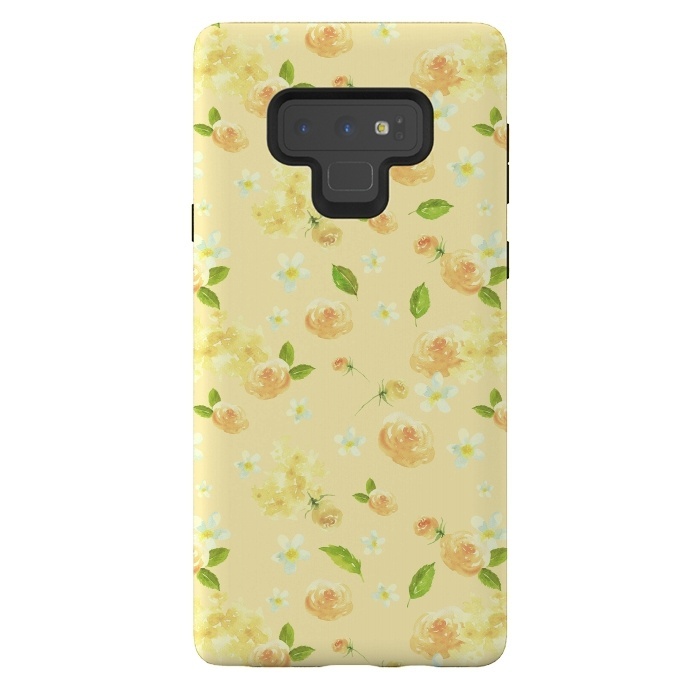 Galaxy Note 9 StrongFit Lovely Yellow Roses Pattern by  Utart