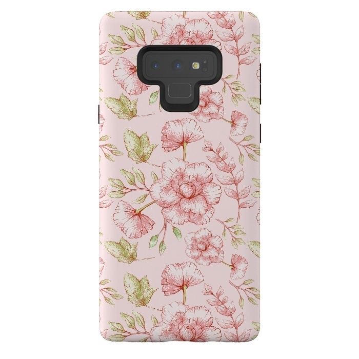 Galaxy Note 9 StrongFit Pink Roses by  Utart