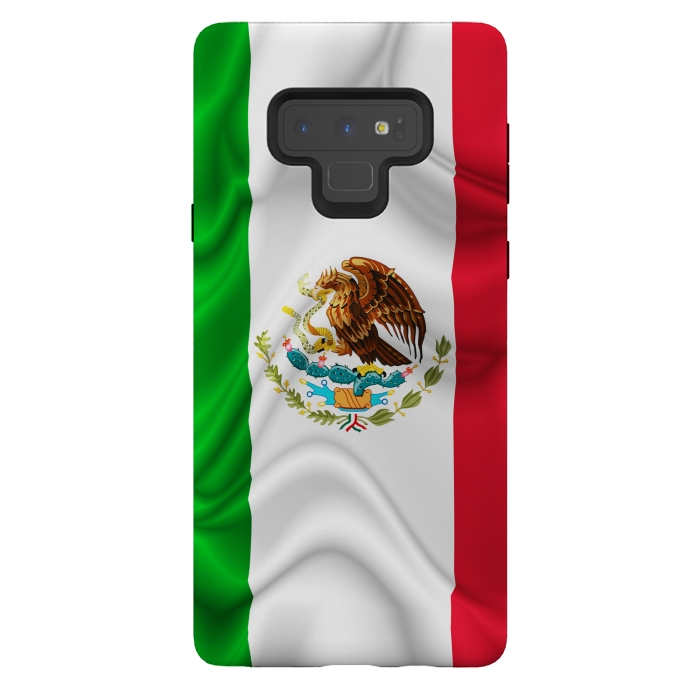 Galaxy Note 9 StrongFit  Mexico Waving Silk Flag by BluedarkArt
