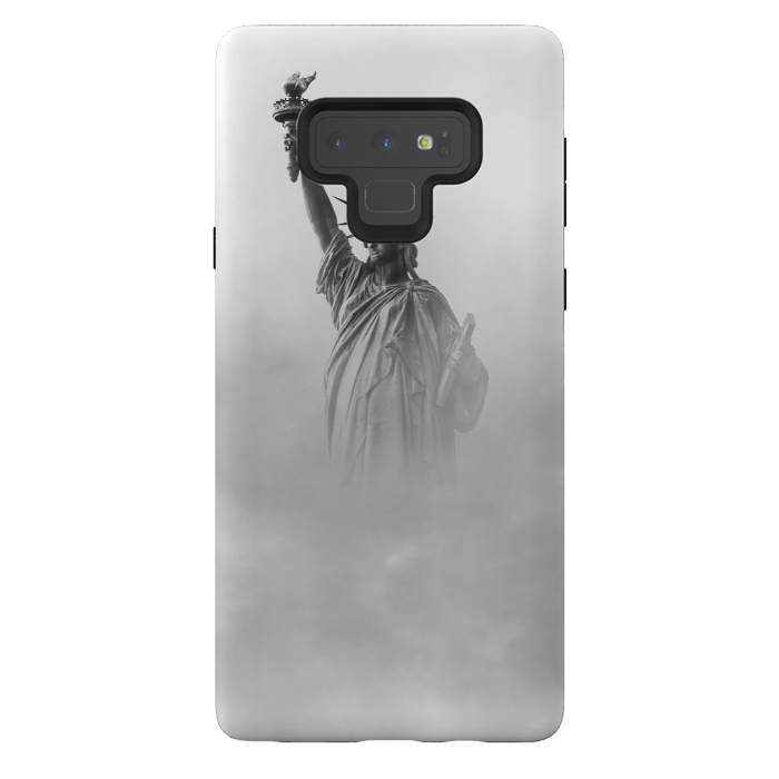 Galaxy Note 9 StrongFit Statue Of Liberty Black And White by Andrea Haase