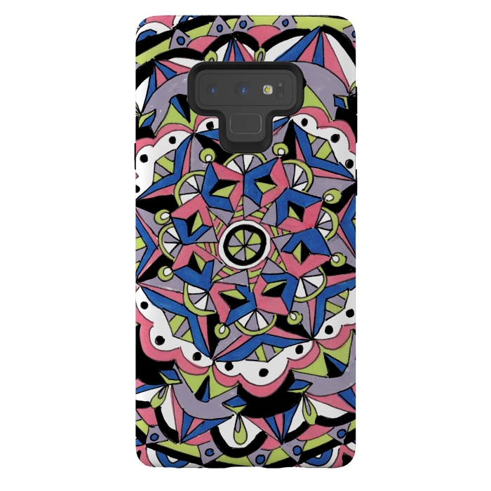 Galaxy Note 9 StrongFit Geometric Mandala by Laura K Maxwell