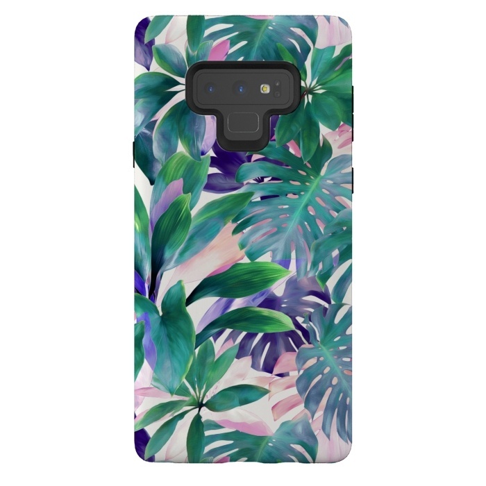 Galaxy Note 9 StrongFit Pastel Summer Tropical Jungle by Micklyn Le Feuvre