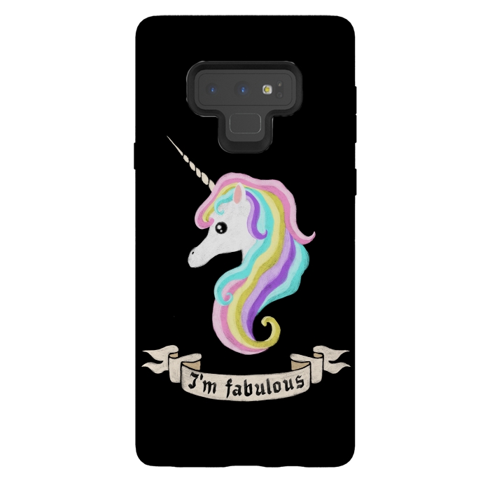 Galaxy Note 9 StrongFit Fabulous unicorn by Laura Nagel